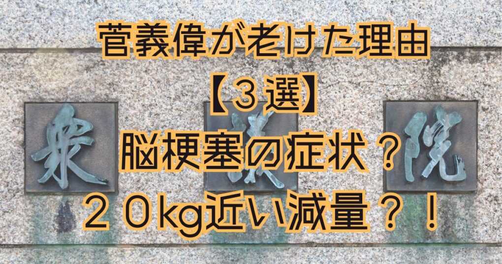 菅義偉が老いた理由【３選】病気や２０kg近い減量の可能性も？！